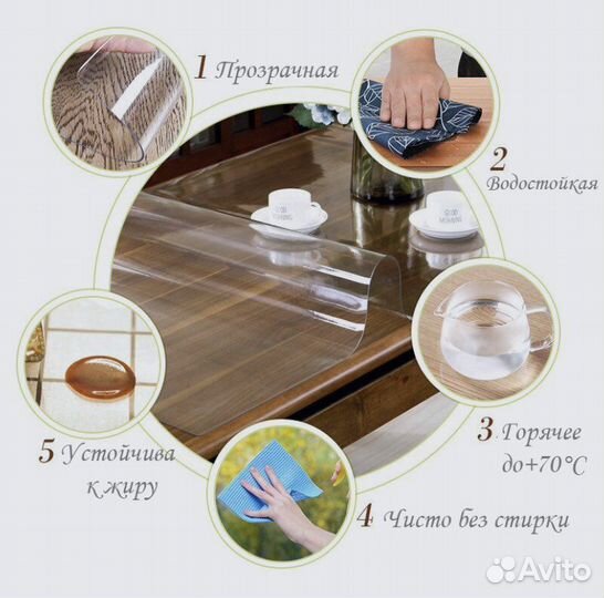 Скатерть на стол с мягкого стекла