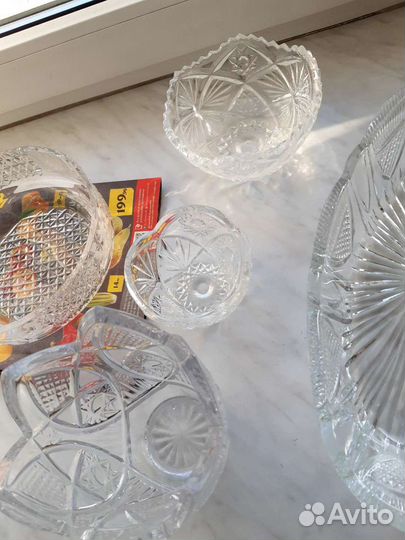 Вазы хрустальные, для фруктов, конфет