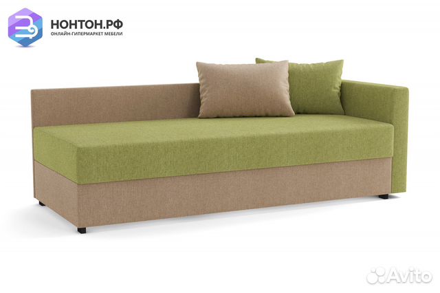 Диван Мальта зеленый / темно-бежевый