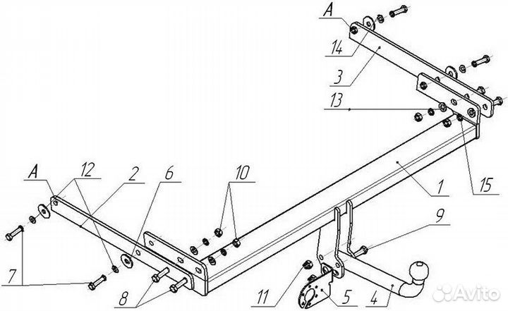 Фаркоп ford kuga (2008-2013) (AvtoS FD 22)