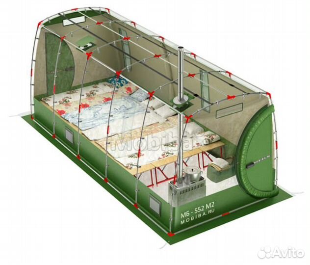 Двухслойная палатка баня. Мобиба мб-552 5,5х2,2м