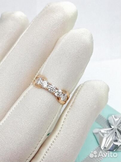 Золотое кольцо из красного золота 585 пробы, встав