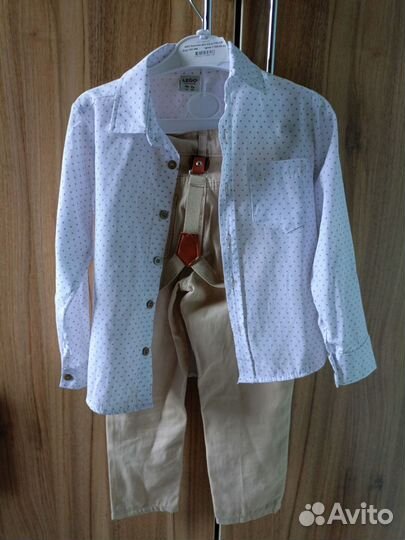 Рубашка+брюки+бабочка+подтяжки