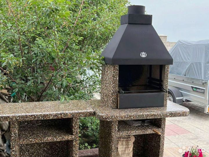 Печь барбекю, печь под казан, стол разделочный