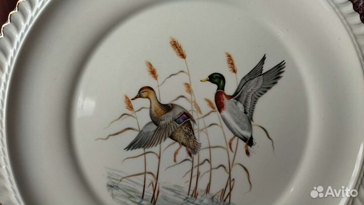 Старинноое блюдо из георгианского фарфора 22Kt