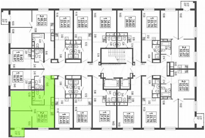 2-к. квартира, 46,7 м², 14/17 эт.