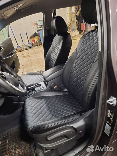 Чехлы Hyundai Tucson Экокожа ромб Автопилот