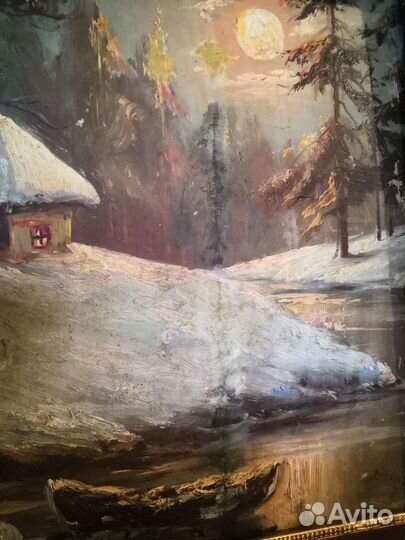 Картина маслом на холсте старинная