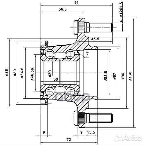 Ступица задняя зад лев Z89283R Z89283R Zikmar