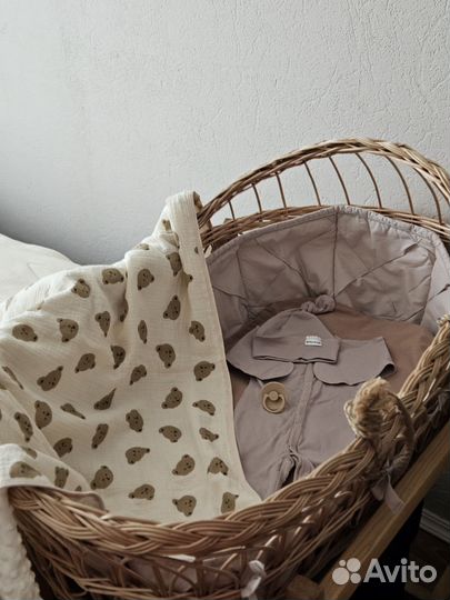 Кроватка люлька плетеная