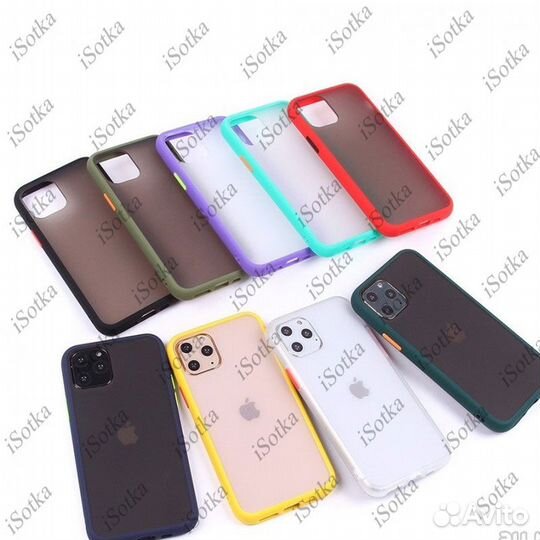 Чехол Apple iPhone 11 Pro Max силикон с цветным кр