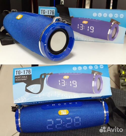 Колонка Tg Портативная Крутой звук с часами Ip67