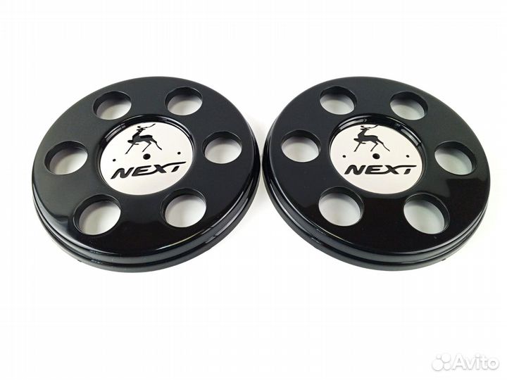 Колпаки на газель черные с нержавеющей вставкой