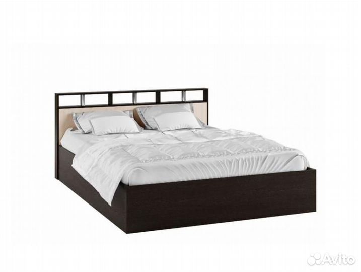 Кровать Ненси-2 на 1,6 метра Венге/Дуб молочный