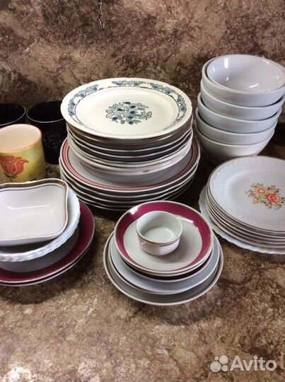 Тарелки фаянс стекло СССР