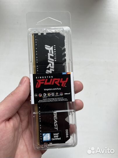 Новая Kingston Fury Beast ddr4 16Gb(2x8) 3600MHz