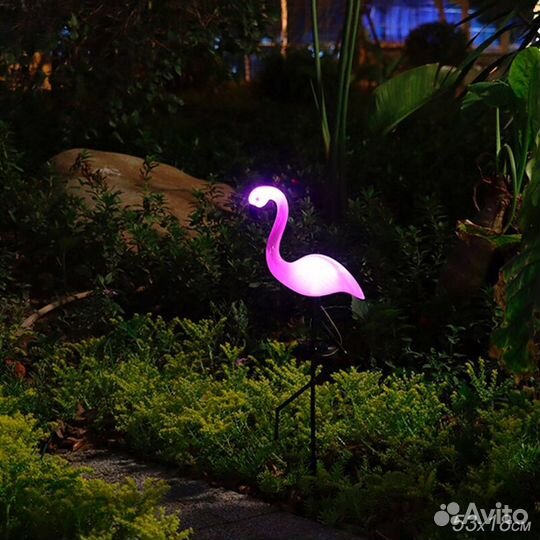 Светильник садовый фламинго на солнечной батарее