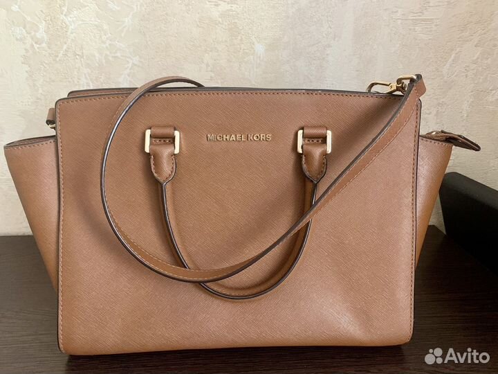 Сумка Michael Kors Selma коричневая через плечо