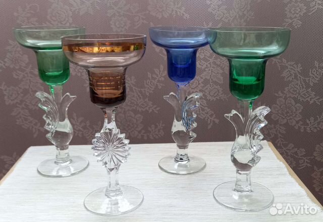 Подсвечники цветной хрусталь СССР