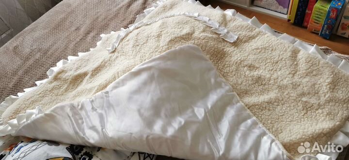 Конверт одеяло на выписку, на овчине