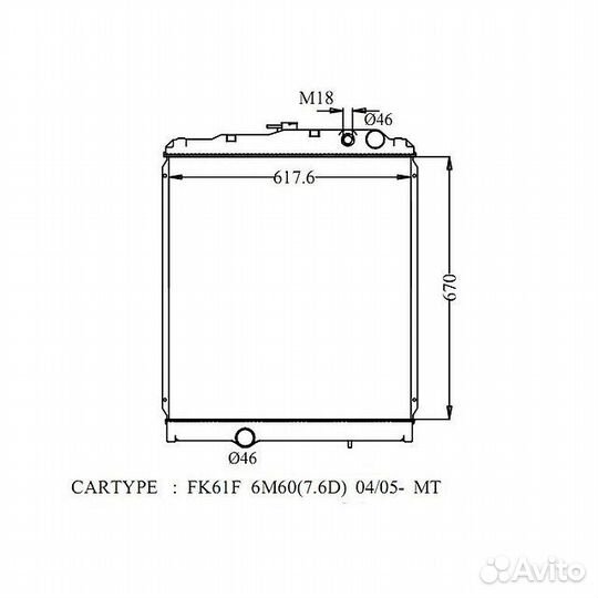 Радиатор Mitsubishi fuso 04+ MI-0193-48 (AD)