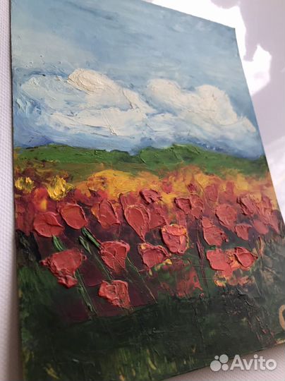 Картина маслом цветы Маки