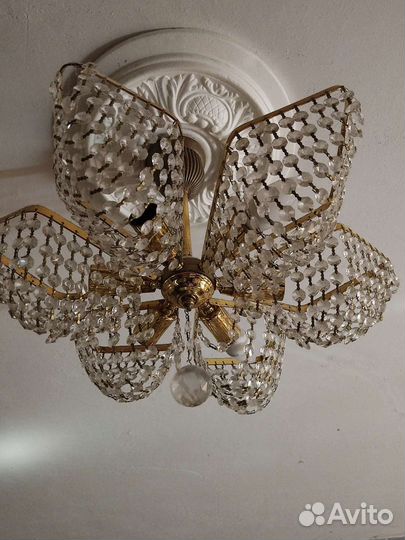 Люстра потолочная хрустальная