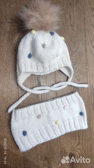 Шапка Zara и снуд для малыша 6-9 мес
