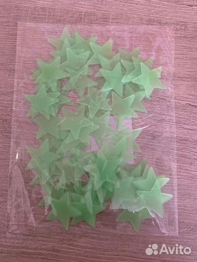 Светящиеся наклейки, звезды-80 шт