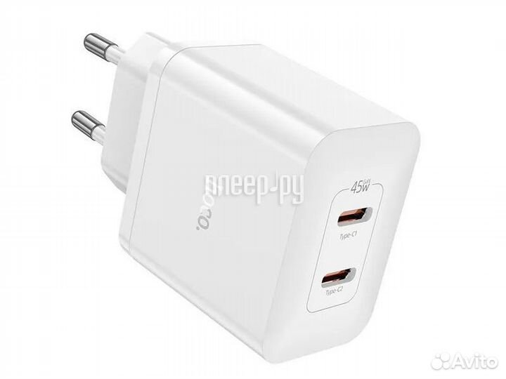 Hoco N35 Streamer Dual Port PD45W 2xType-С Whi