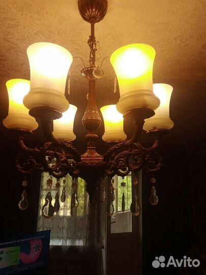 Люстра винтажная, бронза