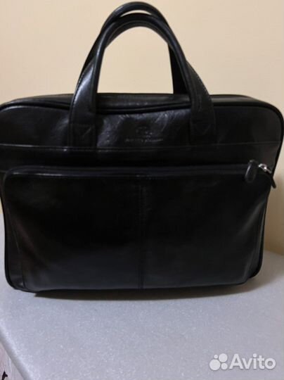 Мужской кожаный портфель италия