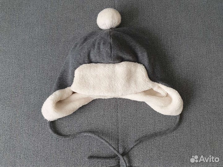 Шапка ушанка детская демисезонная на флисе 48-50