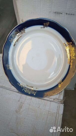 Тарелки кобальт Ликино Дулево
