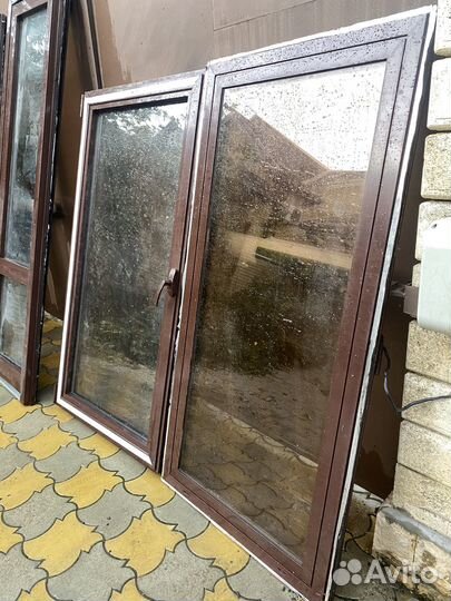 Окна пластиковые бу коричневые