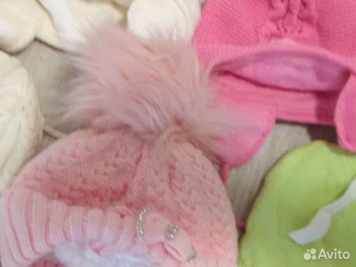 Шапочки для девочек и мальчиков.от 1 мес. до 3 л