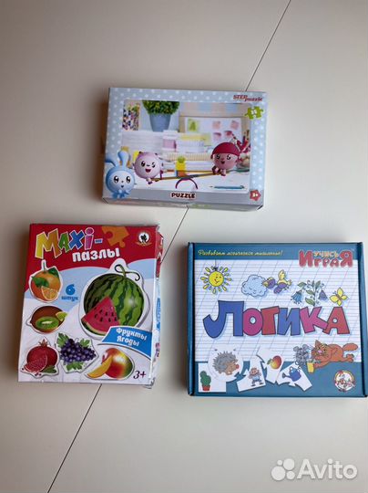 Пазлы детские, пазл фрукты, игра логика