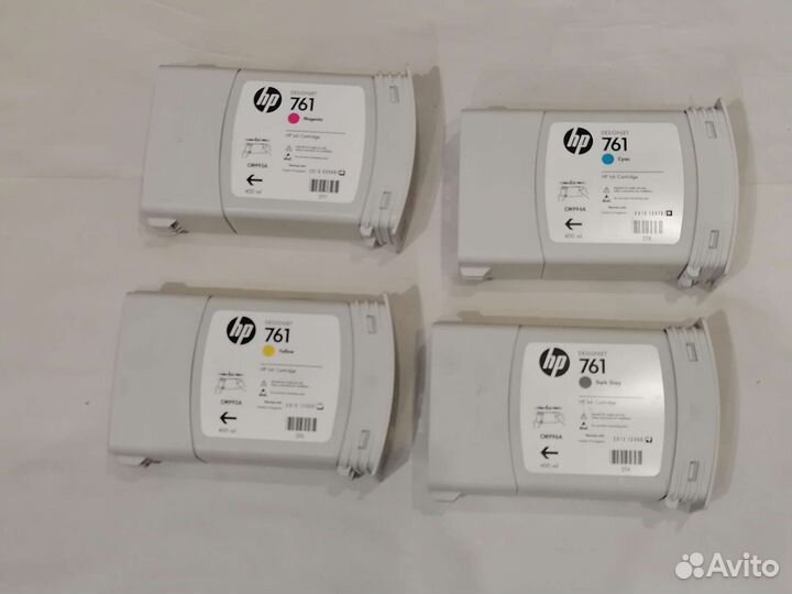 4 rартриджа HP 761 без упаковки для T7100