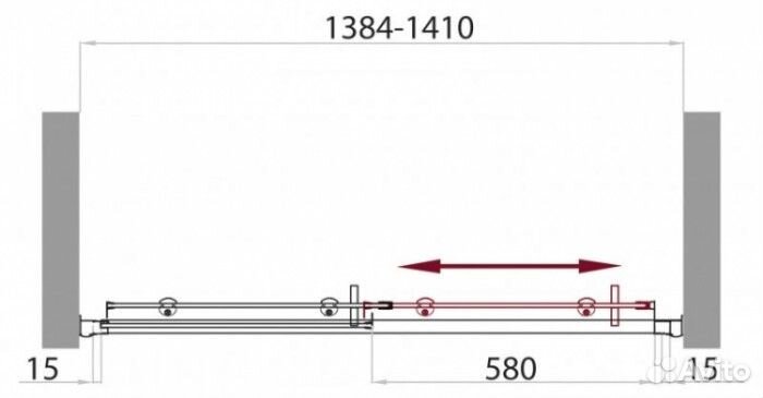 Дверь в нишу BelBagno UNO-BF-1-140-C-Cr