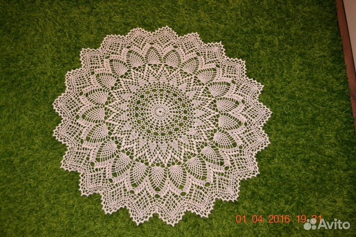 Скатерть вязаная (натуральный лён)