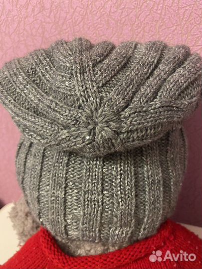 Шапка бини новая теплая мягкая