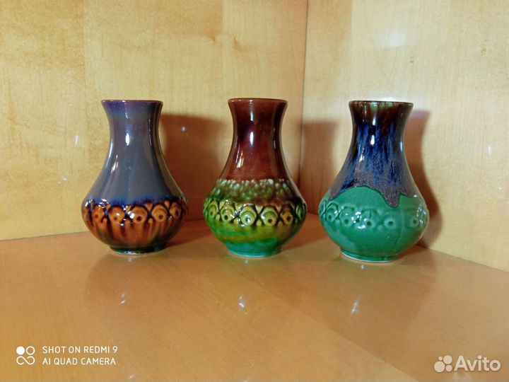 Вазы-вазочки майолика из 70-х Васильковского Мз