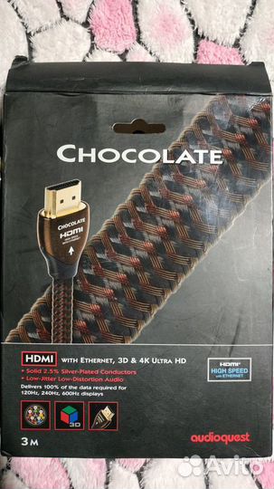 Audioquest chocolate hdmi 3m кабель hdmi новые