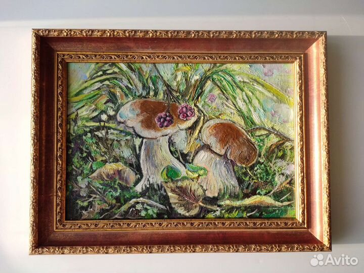 Картина с грибами маслом. Доставка из Апатитов