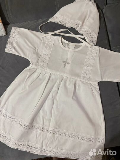 Крестильный набор для девочки. Новый 86разм