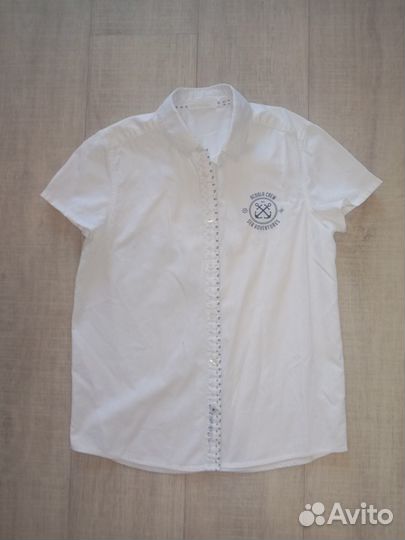 Рубашки школьные много р. 134
