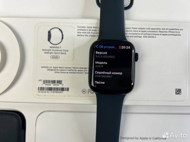 Часы apple watch 7 45 mm акб 100