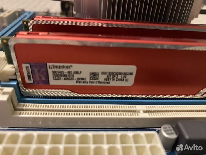 Материнская плата+куллер+две оперативной памяти