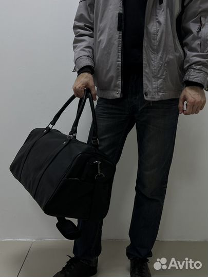 Кожаная дорожная сумка большая с отделом для обуви