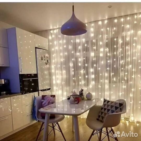 Гирлянда штора с пультом